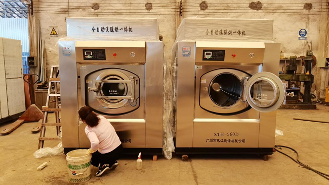 制造工业洗衣机出售，酒店专用工业洗衣机15kg清洗案例